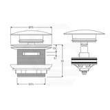 P&P Pop-Up 40mm Bath Waste with Removable Waste Overflow Variant Colour Available