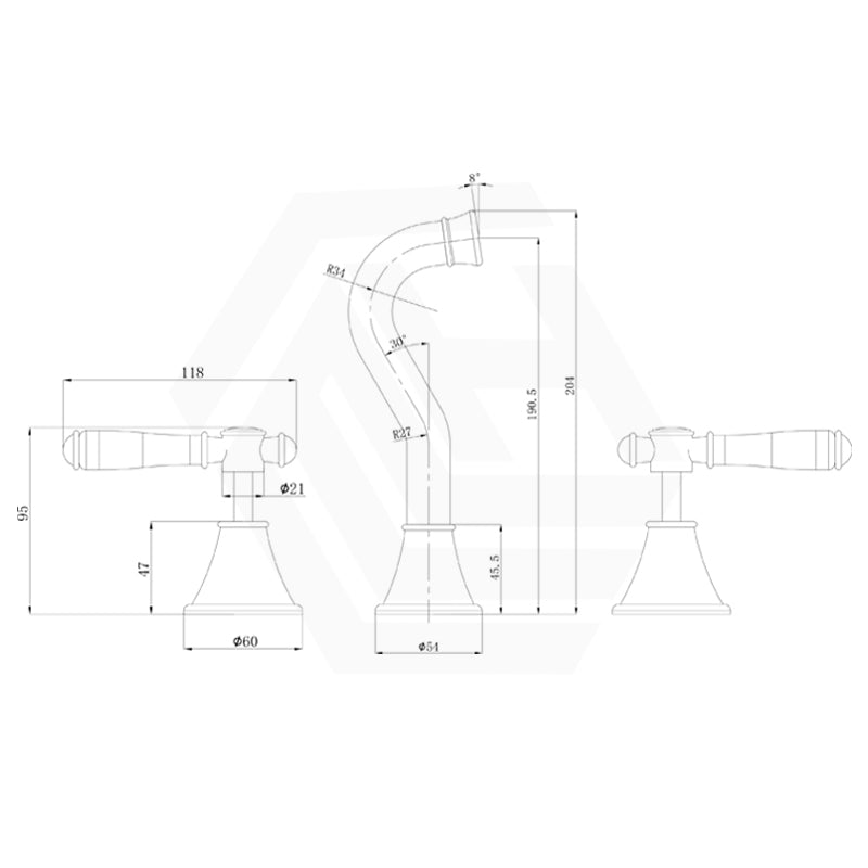 IKON Clasico 1/4 Turn Wall Mounted Basin/Bath Tap Set Variant Colour/Ceramic Handle