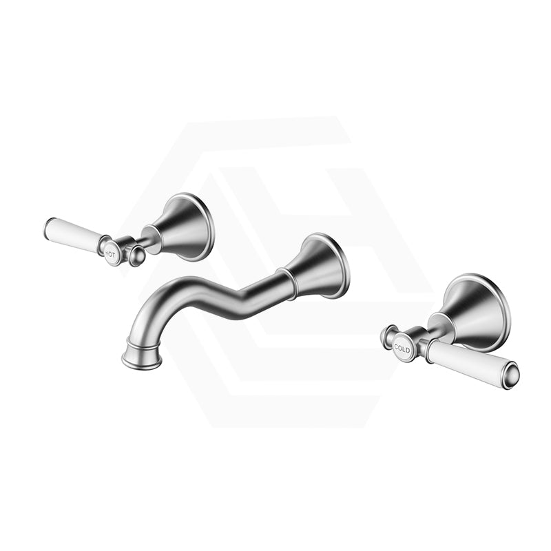 IKON Clasico 1/4 Turn Wall Mounted Basin/Bath Tap Set Variant Colour Available, Brass/Ceramic Handle