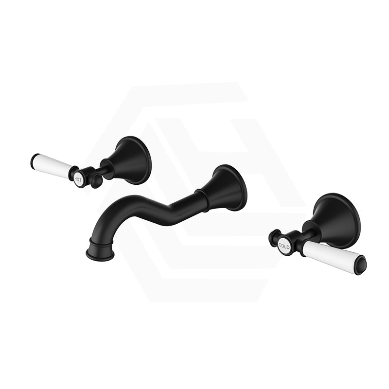 IKON Clasico 1/4 Turn Wall Mounted Basin/Bath Tap Set Variant Colour Available, Brass/Ceramic Handle