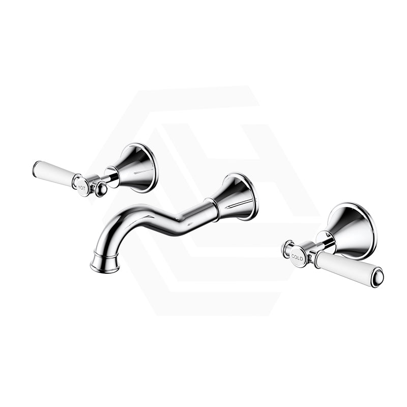 IKON Clasico 1/4 Turn Wall Mounted Basin/Bath Tap Set Variant Colour Available, Brass/Ceramic Handle