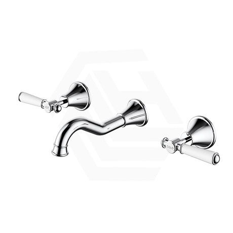IKON Clasico 1/4 Turn Wall Mounted Basin/Bath Tap Set Variant Colour Available, Brass/Ceramic Handle