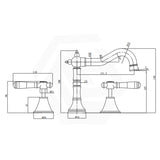 IKON Clasico Brass Basin Tap Set with Ceramic Handle Variant Colour Available