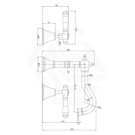 IKON Clasico Brass Basin Tap Set with Ceramic Handle Variant Colour Available