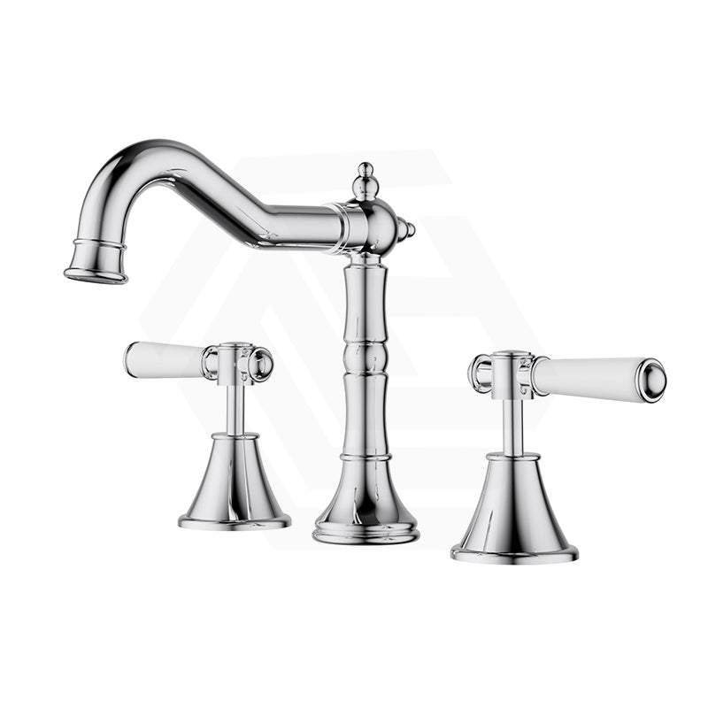 IKON Clasico Brass Basin Tap Set with Ceramic Handle - MyHomeware