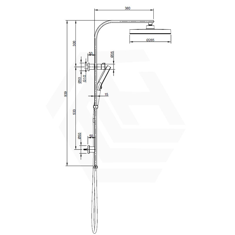 IKON Sulu II Round Multi-Function Twin Rail Shower Set Variant Colour Available
