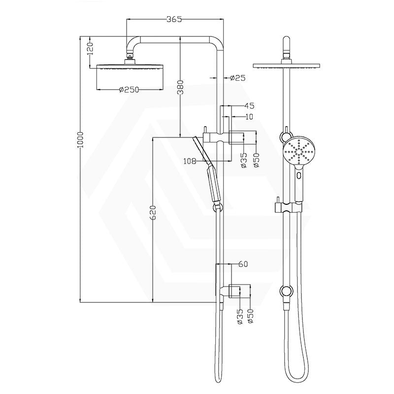 Otus Round Multi-function Twin Shower Set