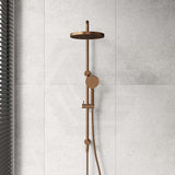 #Brushed Copper Otus Round Multi-function Twin Shower Set