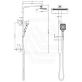 IKON Ceram Square Multi-Function Twin Rail Shower Set Variant Colour Available
