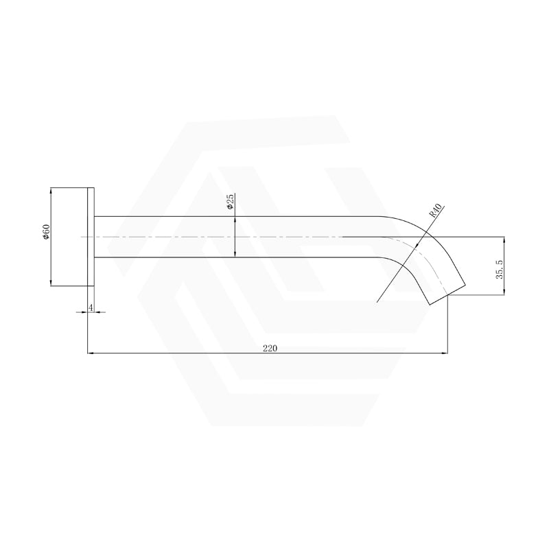 Otus Slimline 182/220mm Stainless Steel Bath Spout Variant Colour Available
