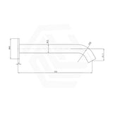 Otus Slimline 182/220mm Stainless Steel Bath Spout Variant Colour Available