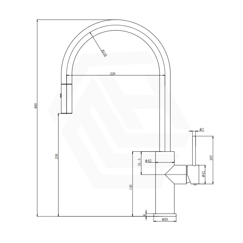 Otus Slimline Stainless Steel Gooseneck Pull-Out Sink Mixer