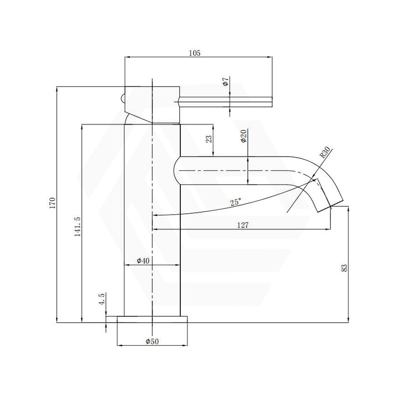 Otus Slimline Short Basin Mixer Curved Spout Variant Colour Available