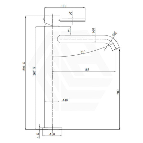 Otus Slimline High Rise Basin Mixer Curved Spout 