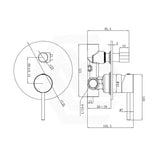 Otus Slimline Round Stainless Steel Wall Mixer with Diverter Variant Colour Available