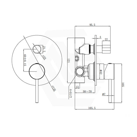 Otus Slimline Round Wall Mixer Diverter Trim Kit
