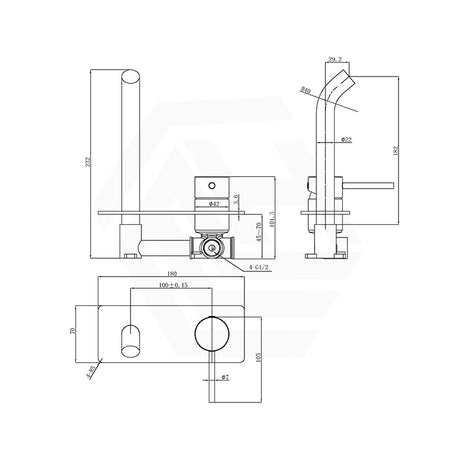 Otus Slimline Wall Mixer with Spout Rough-In Body Only