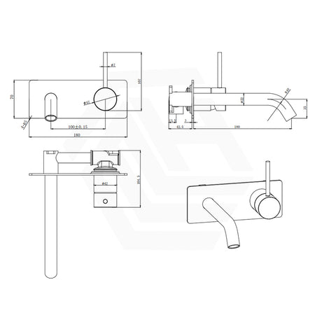 Otus Slimline Lever Up Wall Mixer with Spout Trim Kit