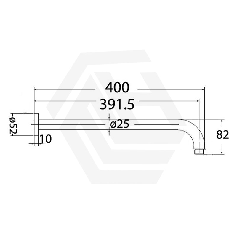 400mm SS304 Round Horizontal Shower Arm