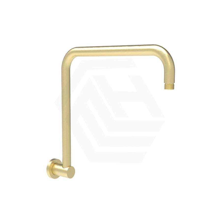 G#3(Gold) Round Rectangle Curved Brushed Gold Brass Shower Arm Arms