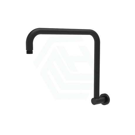 Round Rectangle Curved Matt Black Brass Shower Arm Arms
