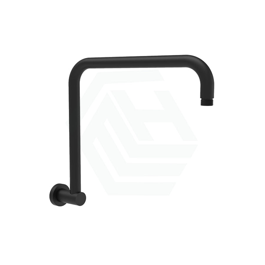 Round Rectangle Curved Matt Black Brass Shower Arm Arms