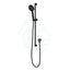 Cora Matt Black Round Sliding Handheld Shower Head On Rail With Water Inlet