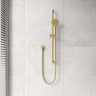 G#4(Gold) Cora Brushed Gold Round Sliding Handheld Shower Head On Rail With Water Inlet