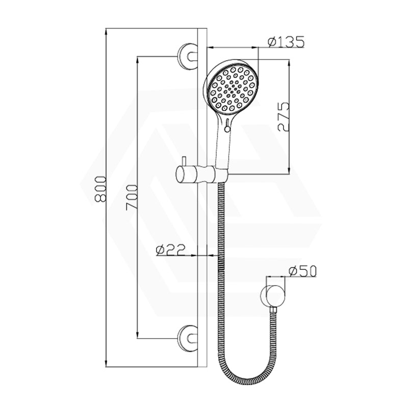 Sulu II Round Sliding Shower Rail with 3 Functions Handheld Shower Set Variant Colour Available
