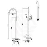 Otus Slimline Stainless Steel Freestanding Bath Mixer Variant Colour Available