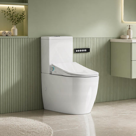 LAFEME Catania/Thea Standard-Luna Rimless Back To Wall Toilet Suite S/P Trap with Multi-functional Smart Electric Toilet Bidet Seat 680*375*840mm - Gloss White