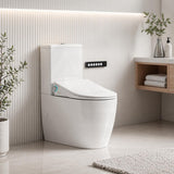 LAFEME Extra Height Rimless Tornado Back To Wall Toilet Suite S/P Trap with Multi-functional Smart Electric Toilet Bidet Seat 655x375x870mm - Gloss White