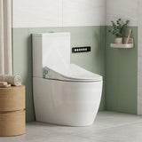 LAFEME Extra Height Rimless Tornado Back To Wall Toilet Suite S/P Trap with Multi-functional Smart Electric Toilet Bidet Seat 655x375x870mm - Gloss White