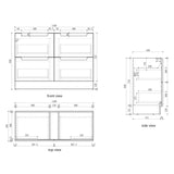 600-1800mm Aulic Lovina Fluted Freestanding Vanity with Kickboard Finger Pull Drawers Harvest Oak