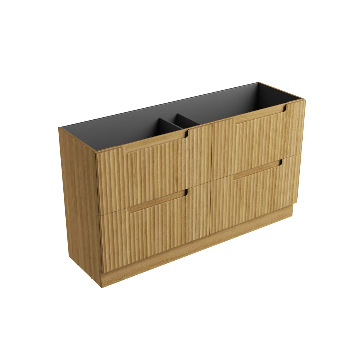 600-1800mm Aulic Lovina Fluted Freestanding Vanity with Kickboard Finger Pull Drawers Harvest Oak