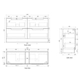 600-1800mm Aulic Lovina Fluted Freestanding Vanity with Kickboard Finger Pull Drawers Harvest Oak