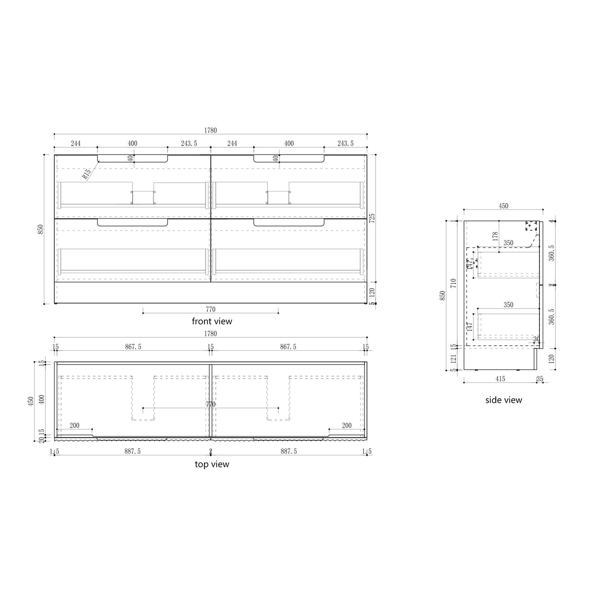 600-1800mm Aulic Lovina Fluted Freestanding Vanity with Kickboard Finger Pull Drawers Harvest Oak