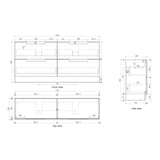 600-1800mm Aulic Lovina Fluted Freestanding Vanity with Kickboard Finger Pull Drawers Harvest Oak