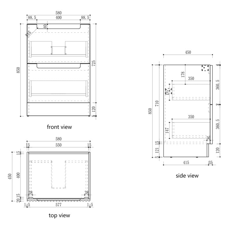 600-1800mm Aulic Lovina Fluted Freestanding Vanity with Kickboard Finger Pull Drawers Harvest Oak