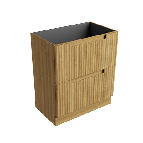 600-1800mm Aulic Lovina Fluted Freestanding Vanity with Kickboard Finger Pull Drawers Harvest Oak