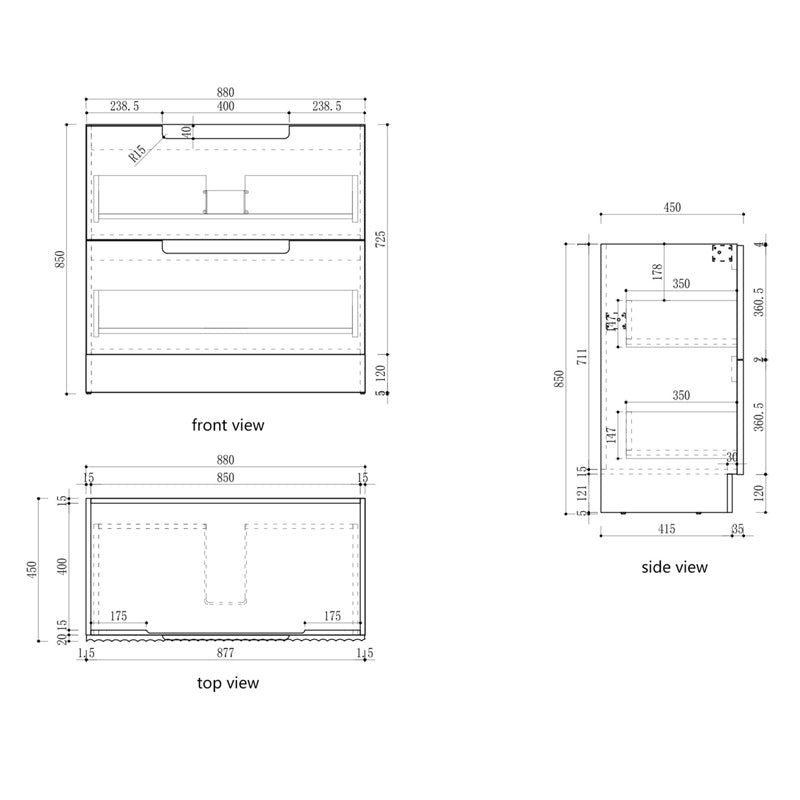 600-1800mm Aulic Lovina Fluted Freestanding Vanity with Kickboard Finger Pull Drawers Harvest Oak