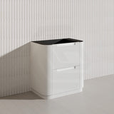 750-1800mm Aulic Curva Fluted Curved Freestanding Vanity with Kickboard Finger Pull Drawers Matt White