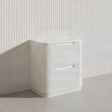 750-1800mm Aulic Curva Fluted Curved Freestanding Vanity with Kickboard Finger Pull Drawers Matt White