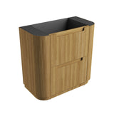750-1800mm Aulic Varcelli Fluted Curved Freestanding Vanity with Kickboard Finger Pull Drawers Harvest Oak