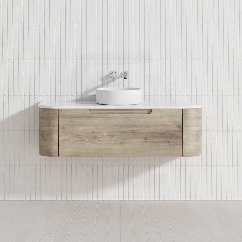 750 - 1800Mm Hamilton Wall Hung Curved Vanity Minimalistic Style Cabinet Only For Bathroom Matt