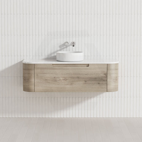 750 - 1800Mm Hamilton Wall Hung Curved Vanity Minimalistic Style Cabinet Only For Bathroom Matt