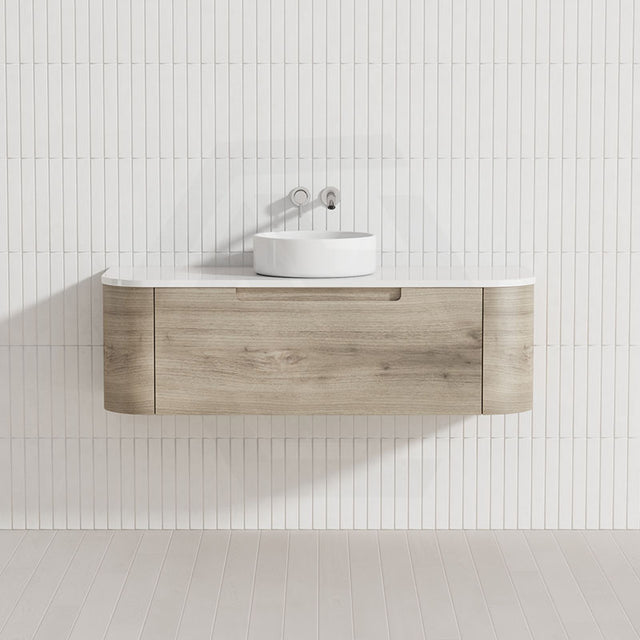 750 - 1800Mm Hamilton Wall Hung Curved Vanity Minimalistic Style Cabinet Only For Bathroom Matt