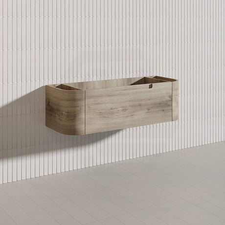 1200mm Aulic Hamilton Wall Hung Vanity Natural Timber Grains Max Finish & Stone Top Bathroom Available