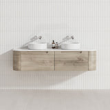 750 - 1800Mm Hamilton Wall Hung Curved Vanity Minimalistic Style Cabinet Only For Bathroom Matt