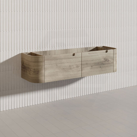 1500mm Aulic Hamilton Wall Hung Vanity Natural Timber Grains Max Finish & Stone Top Bathroom Available
